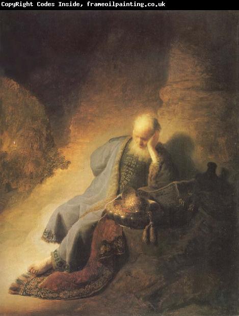 REMBRANDT Harmenszoon van Rijn The Prophet Jeremiab Mourning over the Destruction of Jerusalem